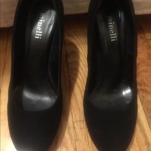 Italian black suede heels